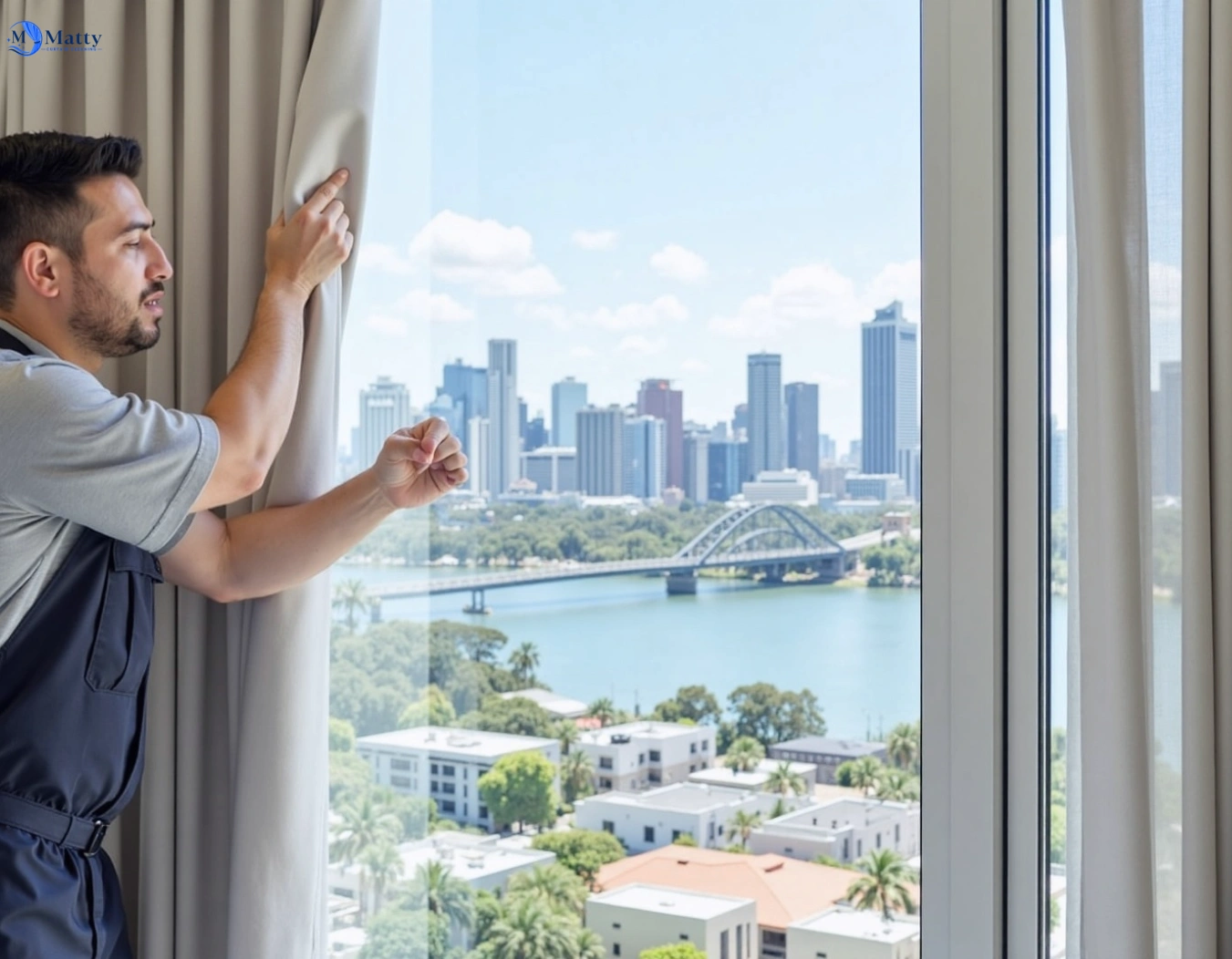 Professional curtain steam cleaning service richlands QLD by Matty Curtain Cleaning