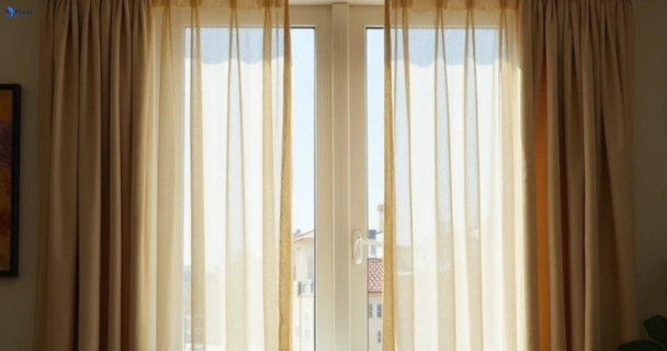 Dusty and dull curtains in richlands before steam cleaning